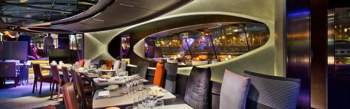 The dining room on board